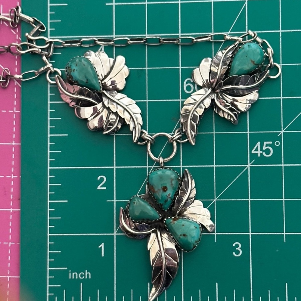 Kingman Turquoise Statement Feathers Southwestern… - image 2
